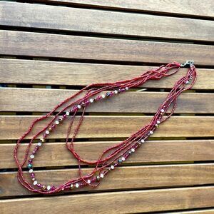 Red beaded necklace 